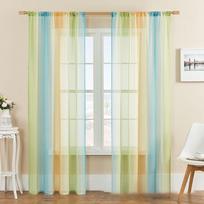 Gėlėmis marginti permatomi užuolaidų audiniai - Šviesą filtruojantis voile šalis balkonui, arkiniam langui, svetainei, patalpų dalikliui ir privatumui 132cmx46cm