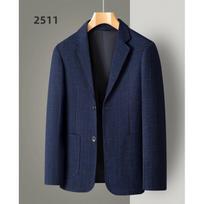 Men's Checkered business suit jacket top Jacket Long-sleeved Jacket Casual Plus Size Suit Jacket XXL gray