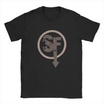 Anime Sally Face Logotipas SF Vyriški Marškinėliai Hip Hop Sanity's Fall Larry Naujoviški Marškinėliai Trumpomis Rankovėmis Apvalia Apykakle 100% Medvilnė L gray