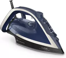 Tefal Ultragliss Plus Fv6846 garinis lygintuvas su apsauga nuo kalkių, 2800 W, nuimamas kalkių kolektorius, 50 g/min garų srautas, 260 g/min garų pliūpsnis, automatinis išsijungimas, pagaminta Prancūzijoje, mėlyna/balta
