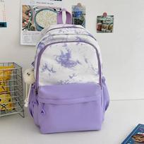 Korean Style Graffiti Schoolbag for Junior High Students Large Capacity Leisure Backpack for Girls gray