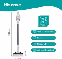 Hisense Hvc6133wuk Belaidis dulkių siurblys, baltas
