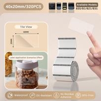 Niimbot B1/B21/B3S Transparent Thermal Label Self-Adhesive Stickers Waterproof Paper Roll For Barcode Code Tag Labeling Machine Fuel Injectors 6 T40X20mm