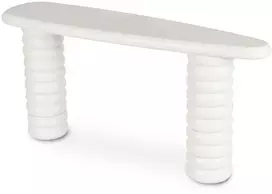 Mebel Elite Konsolinis staliukas prieškambariui, 158 × 39 × 76 cm, baltas