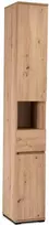 Mebel Elite Aukšta spintelė PRATO, 7 lentynos ir 1 stalčius, 30 × 202 cm, artisan ąžuolo spalvos