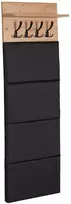Mebel Elite Sieninė kabykla su 5 kabliukais ir lentyna, 50 cm, Artisan ąžuolo / grafito