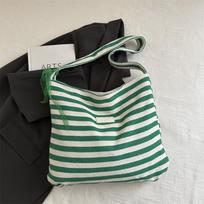 2025 fashionable and popular striped simple tote bag niche design underarm bag foreign style large capacity shoulder bag žalia