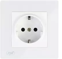 Paprastas įmontuojamas elektros lizdas PNI WP101W su stikliniu rėmeliu, 16A, 4000W, 230V