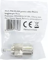 PNI PL259 kištukas RG213 kabeliui, kaiščio ilgis 9mm