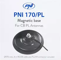 Magnetinis pagrindas PNI 170/PL 170 mm, plonas, su 4m kabeliu ir PL259 jungtimi