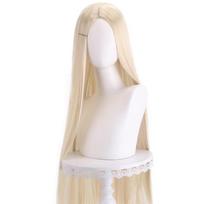 40 colių spalvotas anime ilgas tiesus viduryje skeltas kirpčiukais moteriškas sintetinis perukas, tinkamas šventinėms vakarėliams, Helovino šventės vaidmenų žaidimams 40inches&1pc white