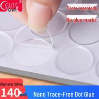 Nano Traceless Double-Sided Round Adhesive Dots 2cm Diameter gray