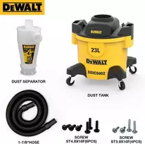 Dewalt Dxvcs002 cikloninis dulkių siurblio filtras, skirtas miltelių dulkių surinktuvui, cikloninis separatorius, ištraukimo dirbtuvės su 23 l dulkių talpa