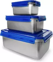Xsquo Useful Tech 3 dalių 316 nerūdijančio plieno bento priešpiečių dėžutė, tinkama mikrobangų krosnelei, šaldytuvui, 2800 ml, 1400 ml, 600 ml, stovyklavimo priešpiečių dėžutė, priešpiečių dėžutė biurui, Vital Tools serijos bento