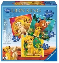 Ravensburger 3 dėlionės „Disney Liūtas karalius“, 25–49 det., nuo 4 m.