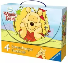 Ravensburger 4 dėlionės lagaminėlyje „Disney Mikė Pūkuotukas“, nuo 3 m.