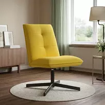 Fotelis Sukamasis krėslas Šviesi geltona Audinys