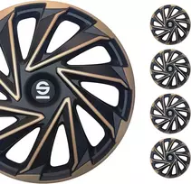 Sparco automobilio ratų gaubtai Varese 16 colių auksinės ir juodos spalvos SPC1680GDBK