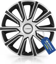 MICHELIN universalūs ratų gaubtai 16 colių, ABS plastikas, juodi ir sidabriniai, 4 vnt., 92014