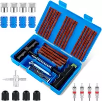 Romon bekamerių padangų remonto rinkinys 48 dalių su slėgio matuokliu Kit de Réparation de Pneu-01
