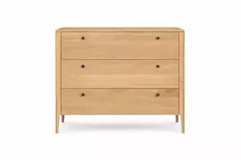 COMO 110cm Ąžuolinė komoda : Rankenėlės - Medinės