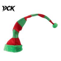Novelty Pointed Hat with Pompom Christmas Elf Hat, Striped or Gift for Friends Bells, Cosplay Adults, Holiday Party Costume Window Display Props C red