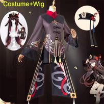 Hutao Cosplay kostiumo uniforma perukas Cosplay anime žaidimas Hu Tao kinų stiliaus Helovino kostiumai S gray