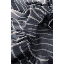 Baltos spalvos/mėlynos spalvos iš organiškos medvilnės paklodė su guma 90x200 cm Sima – Jotex
