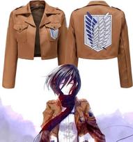 Ataka prieš Titaną: Ereno ir Mikasos Žvalgybos Korpuso Cosplay Kostiumas L brown