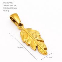 European Style 18K Gold Plated Feather Pendant Necklace - Versatile Fashion Jewelry for Women yellow