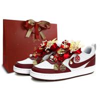 Nike Court Borough GS Wedding Shoes, Chinese Style Abrasion Resistant Low top Skateboard Shoes Women's Red White DV5456-006(Team20-S-BOX) 38.5 brown