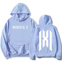 Korean Boys Band MONSTAX The X Hoodies Autumn Fleece Long Sleeve Female Sweatshirts Casual Fashion Street Style Sudaderas Women 3XL white