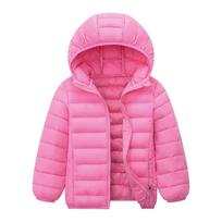 Autumn Winter Kids Boy Lightweight Down Jacket Coats Children Girl Warm Hooded Outerwear Teen Casual Clothes 110 pink