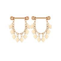 1pc Sexy Chain Nipple Ring 14G Barbell Star Shield Body Jewelry Women Piercing Plant&Nipple Rings&Body beige