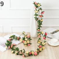 250 cm rožių dirbtinės gėlės Kalėdų girlianda vestuvėms namų kambario dekoravimui Pavasaris Rudens sodo arka „Pasidaryk pats“ netikras augalų vynmedis beige