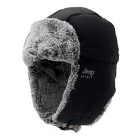 JEEP Unisex Fleece-Lined Winter Lei Feng Hat One Size (Head Circumference 58-62CM) gray