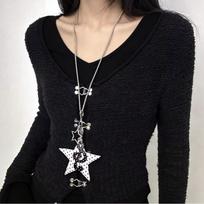 Vintage Polka Dot Necklace Punk Style Swirl Sweater Chain  Jewelry Accessories Style A beige
