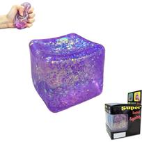 Skaidrus Blizgučių Gelinis Kubas Squishy Žaislas Stresui Malšinti Minkštas Suspaudžiamas Fidget Sensory Žaislas Elastingas De-stresinis Dovana