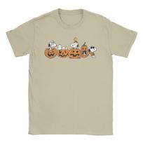 Miniso Men Women Print Snoopys Anime Halloween Pumpkin T Shirt Tee Y2k Cotton Street Style T-shirts Clothes 3XL brown
