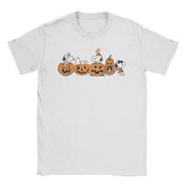 Miniso Men Women Print Snoopys Anime Halloween Pumpkin T Shirt Tee Y2k Cotton Street Style T-shirts Clothes M brown