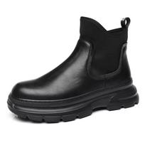 British style men fashion punk party dress platform boots black tide original leather shoes cowboy ankle boot chelsea botas mans 270 black