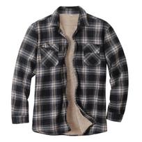 Plaid Plus Velvet Warm Shirt Jacket for Autumn/Winter 2026 M gray