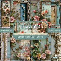 24 Sheets Burlap Scrapbook Paper Scrapbooking Patterned Pack DIY Craft Background Supplies gray