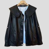 Women's Plus Size Leather Jacket Loose Lapel Motorcycle Jacket Soft PU Leather Coat 6XL black