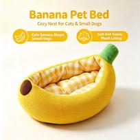 Banana Shape Cat Kennel Plush Soft Dog Bed New Pet Bed  Pet Supplies S