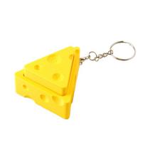 Cute Cheese Fidget Clicker Keychain Decompression Toy Asmr Click Sound Sensory Toy Anxiety Relief Pocket Fidget Keyring Gift Toy