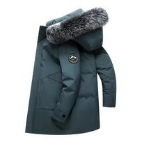 Autumn Winter Men Windproof Down Jacket Coats Mens Warm White Duck Down Hooded Jacket Parkas Multi Pockets Overcoat Male XXXL black