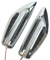 HTharros LED Turn Signal Side Marker Flowing Sequential DC12V Universal White/Amber Clear Lens Left and Right 2 Pcs, White/Yellow C