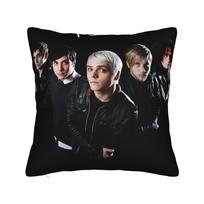 My Chemical Romance Band Pillow Cover  Vintage Pillow Case For Chair Sofa Home Decor Soft Pillowcases Gift Idea 18x18Inch gray