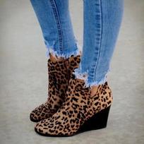 Madingi moteriški retro dideli batai su leopardo raštu, aukštakulniai, platforma, apvalus priekis, trumpi batai, batai moterims, rudens, žiemos, nauji 39 gray